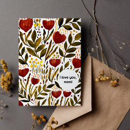Orange Botanical ich Liebe Sie Mutter Mutter Tag Feiertagskarte