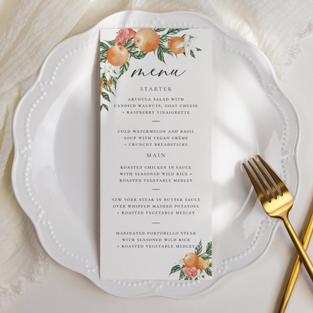 Orange Botanische Zitrusfrüchte Modernes Hochzeitm (Von Creator hochgeladen)