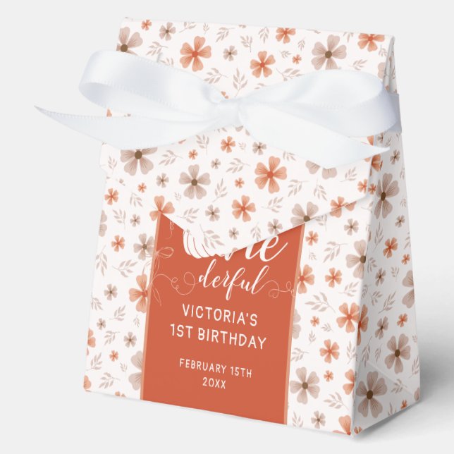 ORANGE BOW & ARCH FALL PUMPKIN FLOWERS BIRTHDAY GESCHENKSCHACHTEL (Vorderseite)