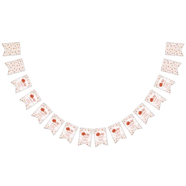 ORANGE BOW & ARCH FALL PUMPKIN FLOWERS BIRTHDAY WIMPELKETTE (Alle)