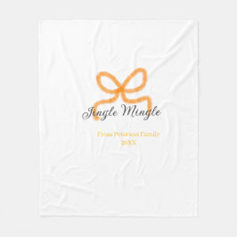 Orange bow jingle Mingle retro boho family namdate Fleecedecke