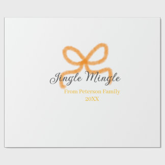 Orange bow jingle Mingle retro boho family namdate Geschenkpapier