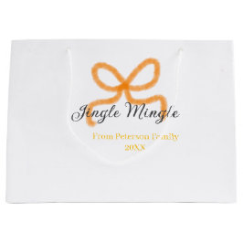 Orange bow jingle Mingle retro boho family namdate Große Geschenktüte