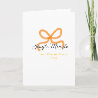 Orange bow jingle Mingle retro boho family namdate Karte