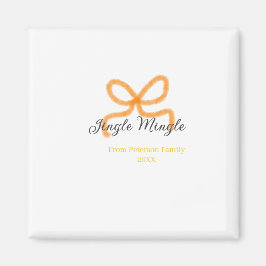Orange bow jingle Mingle retro boho family namdate Magnet