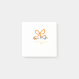 Orange bow jingle Mingle retro boho family namdate Post-it Klebezettel