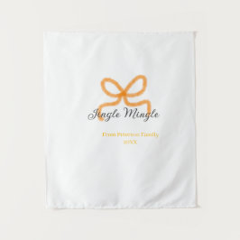 Orange bow jingle Mingle retro boho family namdate Wandteppich