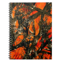 Orange Branch Camouflage Spirale Notebook