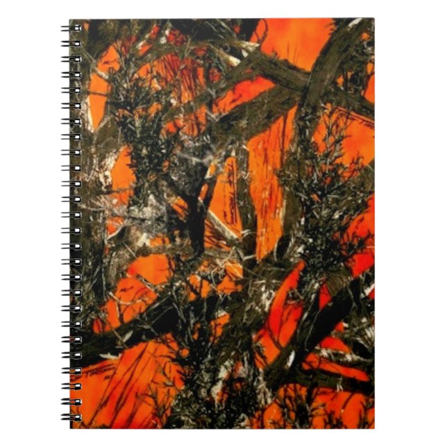 Orange Branch Camouflage Spirale Notebook Notizblock (Vorderseite)