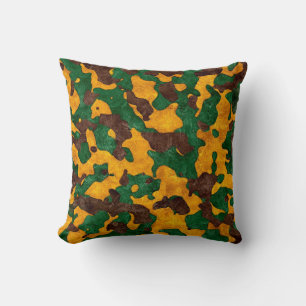Orange Braun Grün Camo Dekokissen