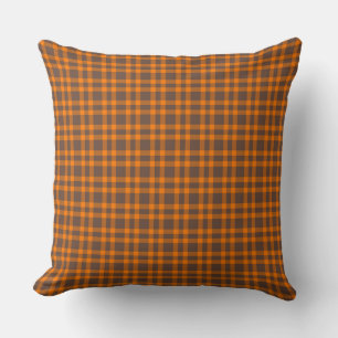 Orange-Braun-Karomuster Kissen