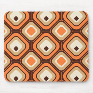 Orange, braune und beige Quadrate Mousepad