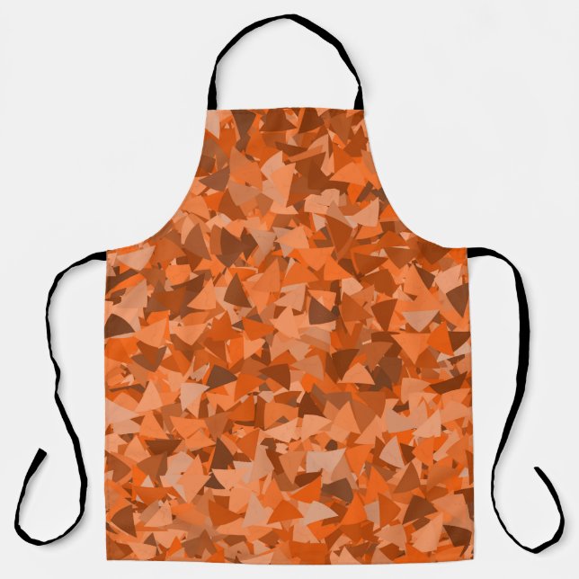 Orange braunes Dreieckmuster Schürze (Vorderseite)