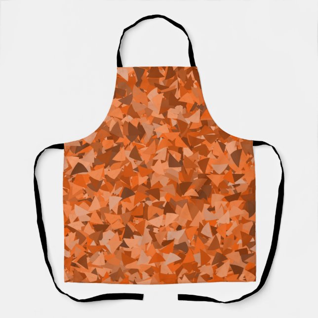 Orange braunes Dreieckmuster Schürze (Vorderseite)
