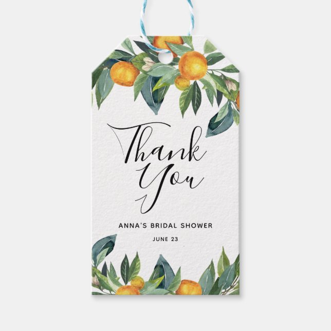 Orange Brautparty Vielen Dank für Ihr Interesse Ta Geschenkanhänger (Vorderseite)