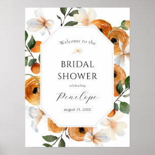 Orange Brautparty Welcome Sign Poster