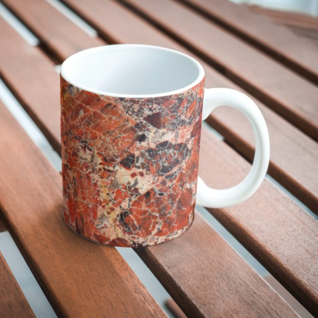 Orange Brecciated Jasper Stone Pattern Tasse (In Situ Bench)