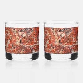 Orange Brecciated Jasper Stone Pattern Whiskyglas