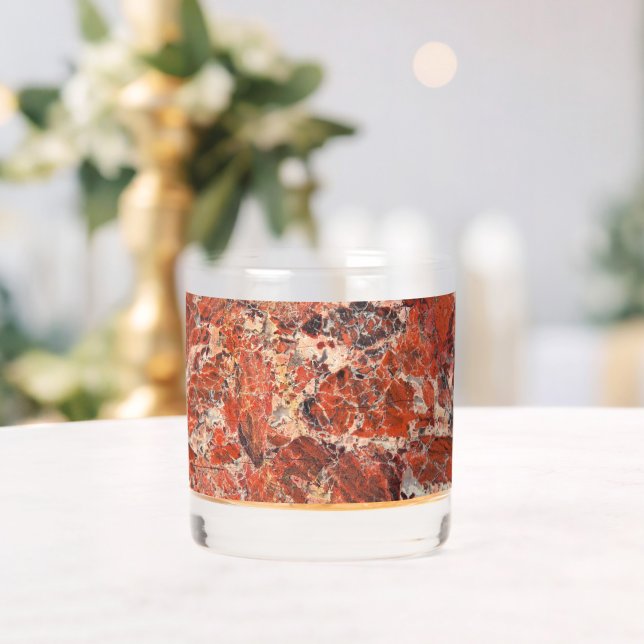 Orange Brecciated Jasper Stone Pattern Whiskyglas (Insitu (Hochzeit))