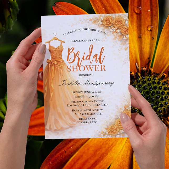 Orange Bridesmaid Dress Bridal Shower Einladung (Orange Bridesmaid Dress Bridal Shower Invitations
)