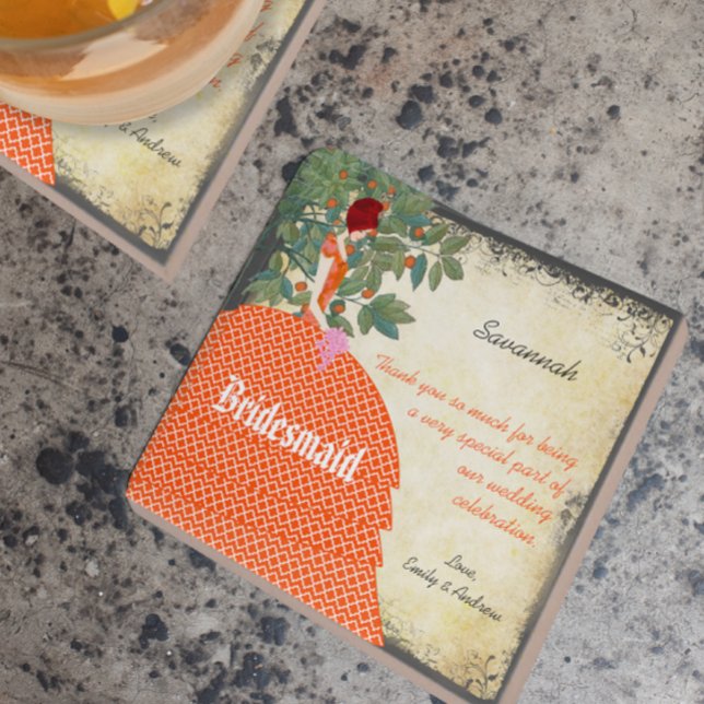 Orange Bridesmaid Vielen Dank, dass Sie das Gewand Fliese (Von Creator hochgeladen)