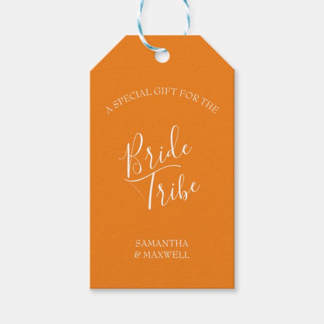 Orange Bridesmaid Vorschlag Card Geschenkanhänger (Vorderseite)