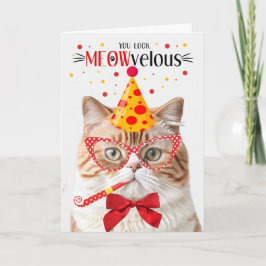 Orange British Shorthair Cat MEOWvelous Birthday Karte