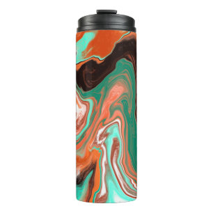 Orange Brown Abstrakt Art modern Thermal Tumbler Thermosbecher