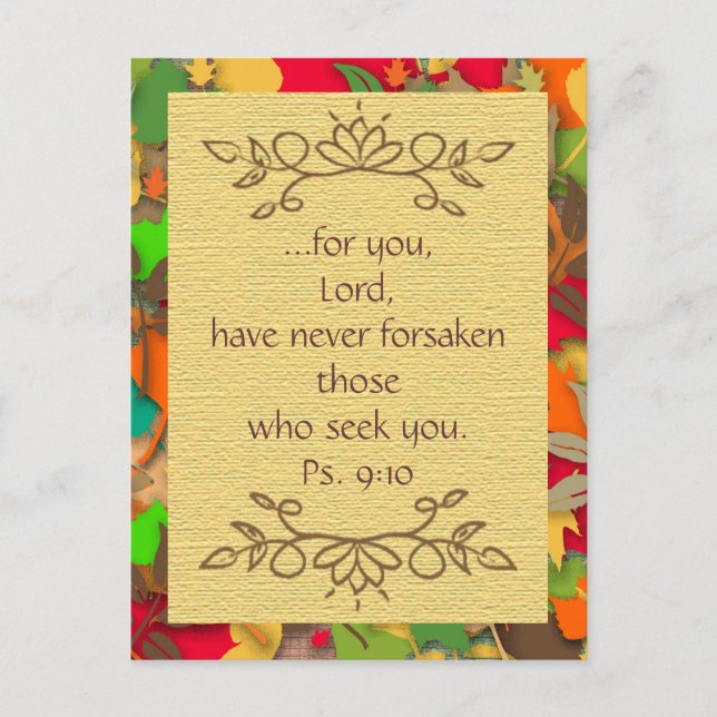Orange Brown Autumn Bible Verse Postcard Postkarte (Vorderseite)