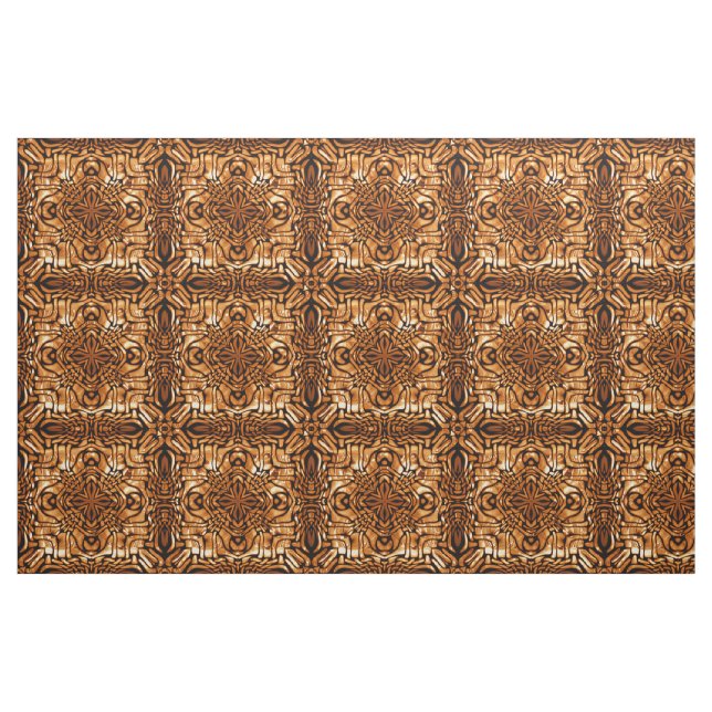 Orange Brown Bali Batik Style Paisley Pattern Stoff (Fat Quarter (45,7 x 55,9 cm))