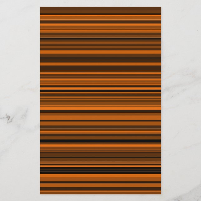 Orange Brown Black Stripes Briefpapier (Vorderseite)