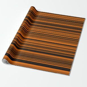 Orange Brown Black Stripes Geschenkpapier