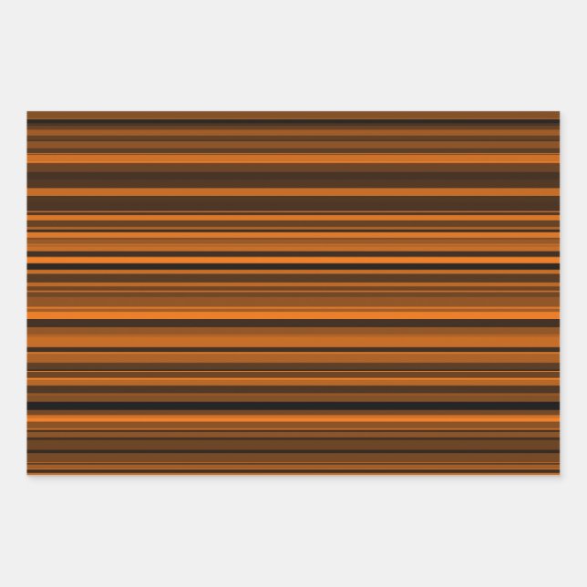Orange Brown Black Stripes Geschenkpapier Set (Vorderseite)