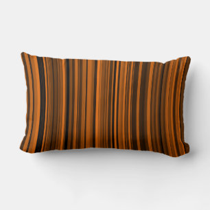 Orange Brown Black Stripes Lendenkissen