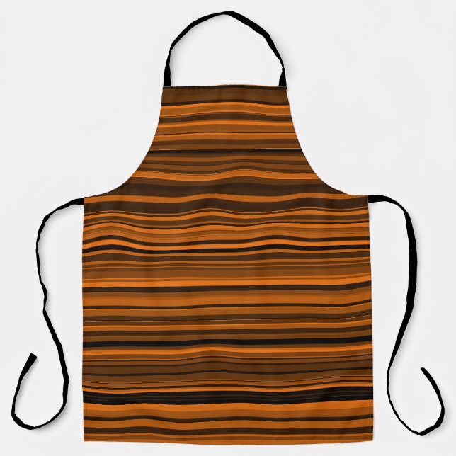 Orange Brown Black Stripes Schürze (Vorderseite)