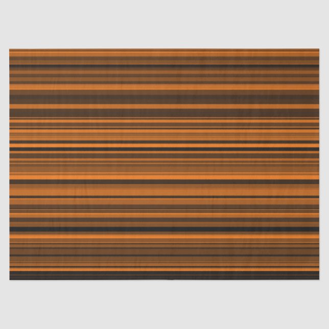 Orange Brown Black Stripes Seidenpapier (Vorderseite)