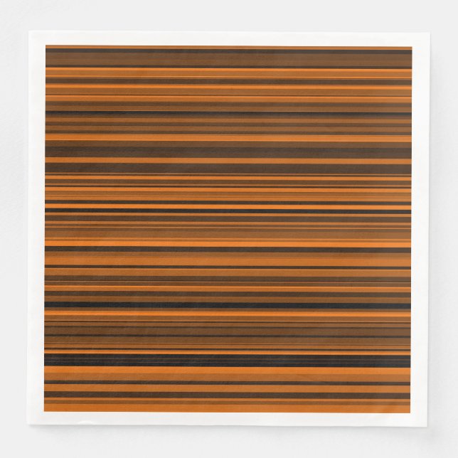 Orange Brown Black Stripes Serviette (Vorderseite)