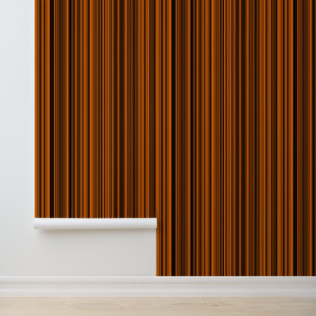 Orange Brown Black Stripes Tapete (Anwendung)