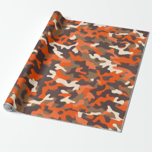 Orange & Brown Camouflage Geschenkpapier