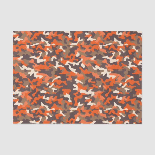 Orange & Brown Camouflage Seidenpapier (Vorderseite)