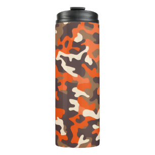 Orange & Brown Camouflage Thermosbecher