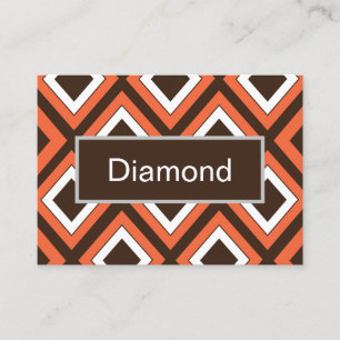 Orange Brown Diamond Geometric Muster Visitenkarte