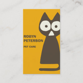 Orange Brown-Dreieck-symbolische Katze Visitenkarte