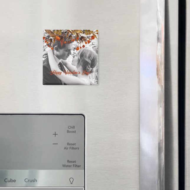 Orange Brown Foliage Valentine Hinzufügen Sie Ihr  Magnet (In Situ (Kühlschrank))