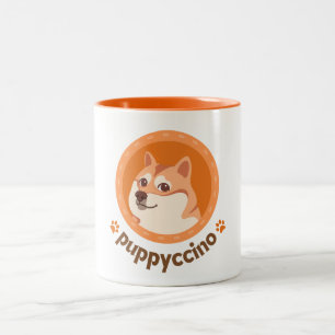 Orange Brown Niedlich Puppy Illustration Tasse