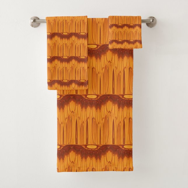 Orange/Brown Pattern Collection #25 Badhandtuch Set (Insitu)