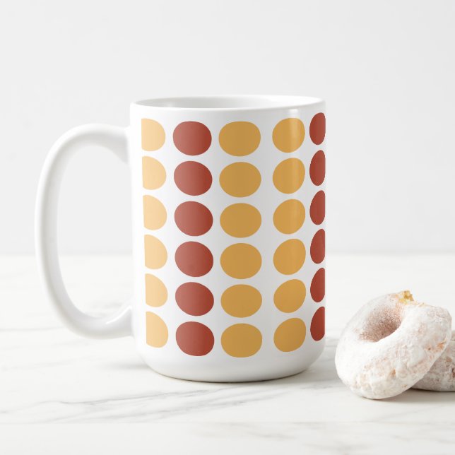 Orange Brown Polka Dot Kaffeetasse (Mit Donut)