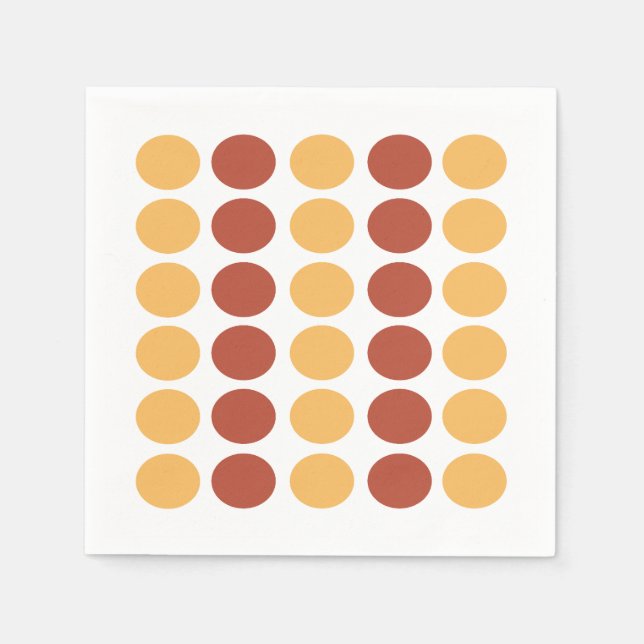Orange Brown Polka Dot Pattern Geburtstag Serviette (Vorderseite)