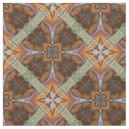 Orange Brown ScrollCircles gepolstertes grünes Mus Stoff