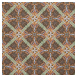 Orange Brown ScrollCircles gepolstertes grünes Mus Stoff